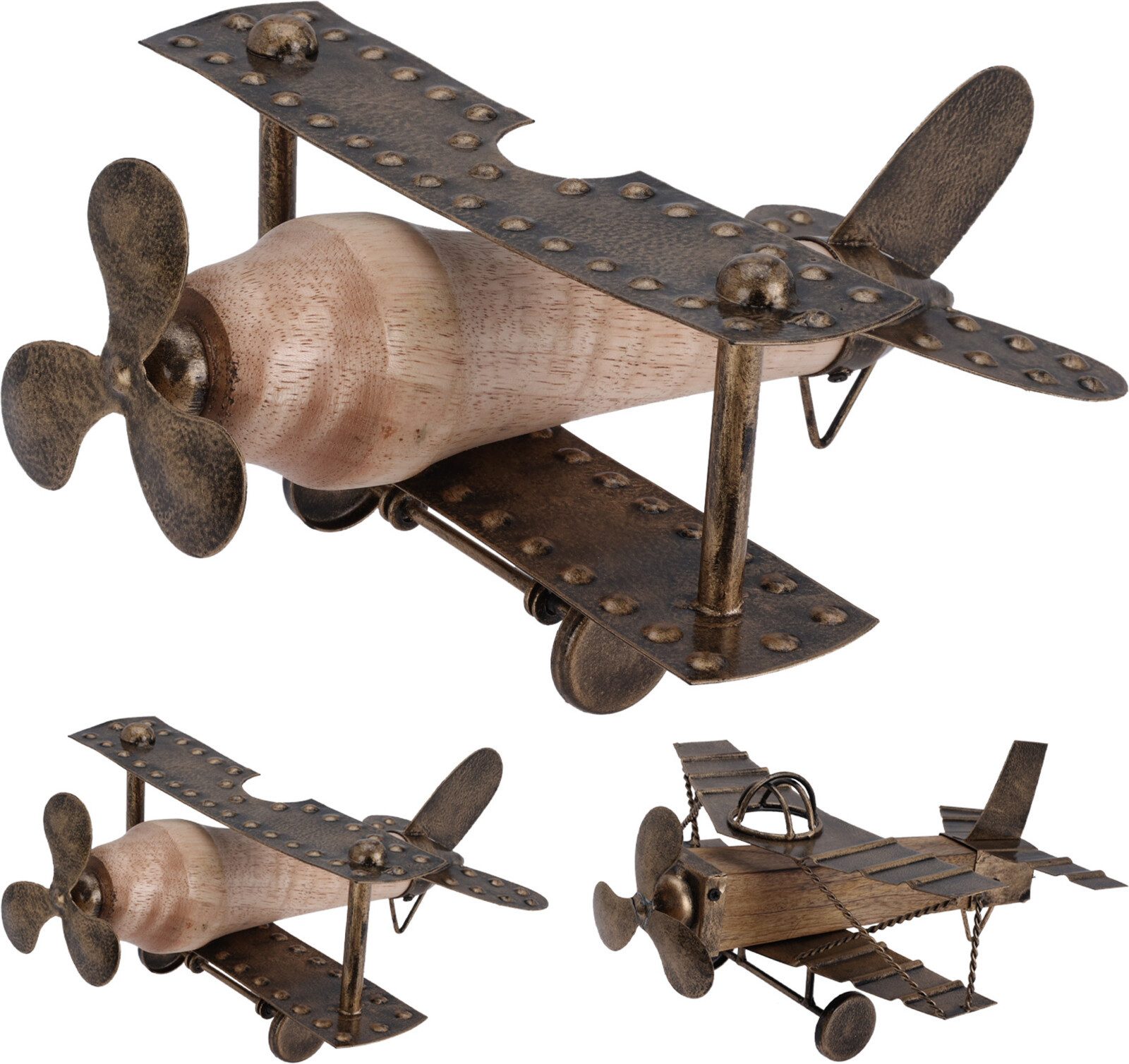 Koopman Dekofigur Braun (1 St), Flugzeug, günstig online kaufen