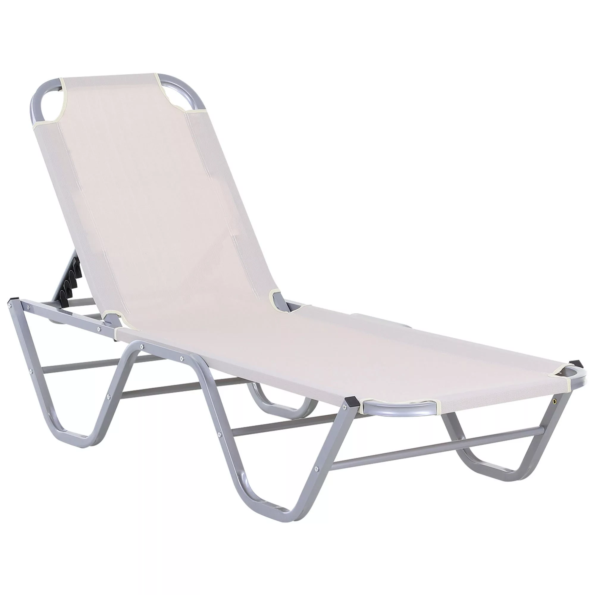 Outsunny Sonnenliege Strandliege 5-Stufige Alu Gartenliege Relaxliege Texte günstig online kaufen