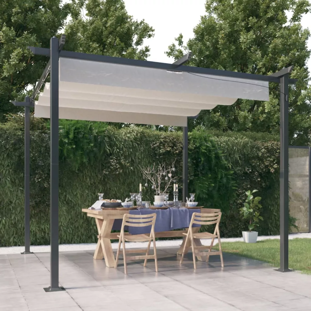 Vidaxl Pavillon Mit Ausziehbarem Dach 3x3 M Creme günstig online kaufen