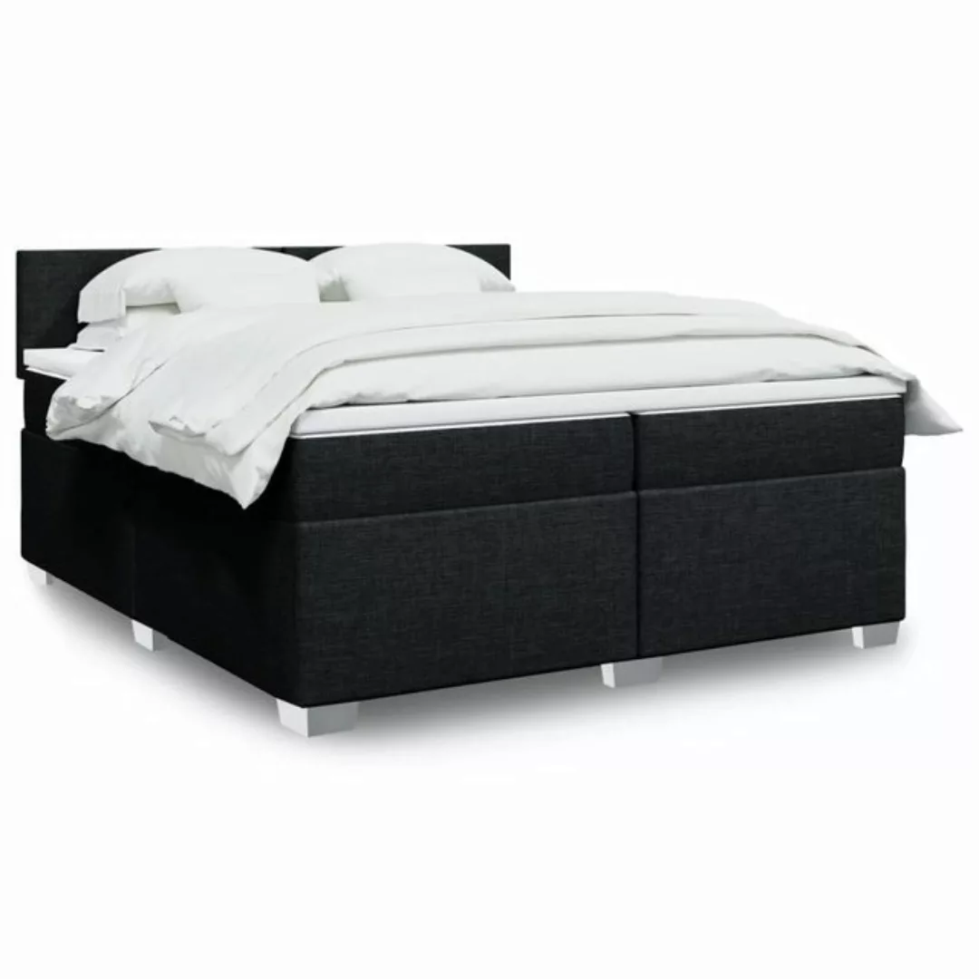 vidaXL Boxspringbett, Boxspringbett mit Matratze Schwarz 200x200 cm Stoff günstig online kaufen