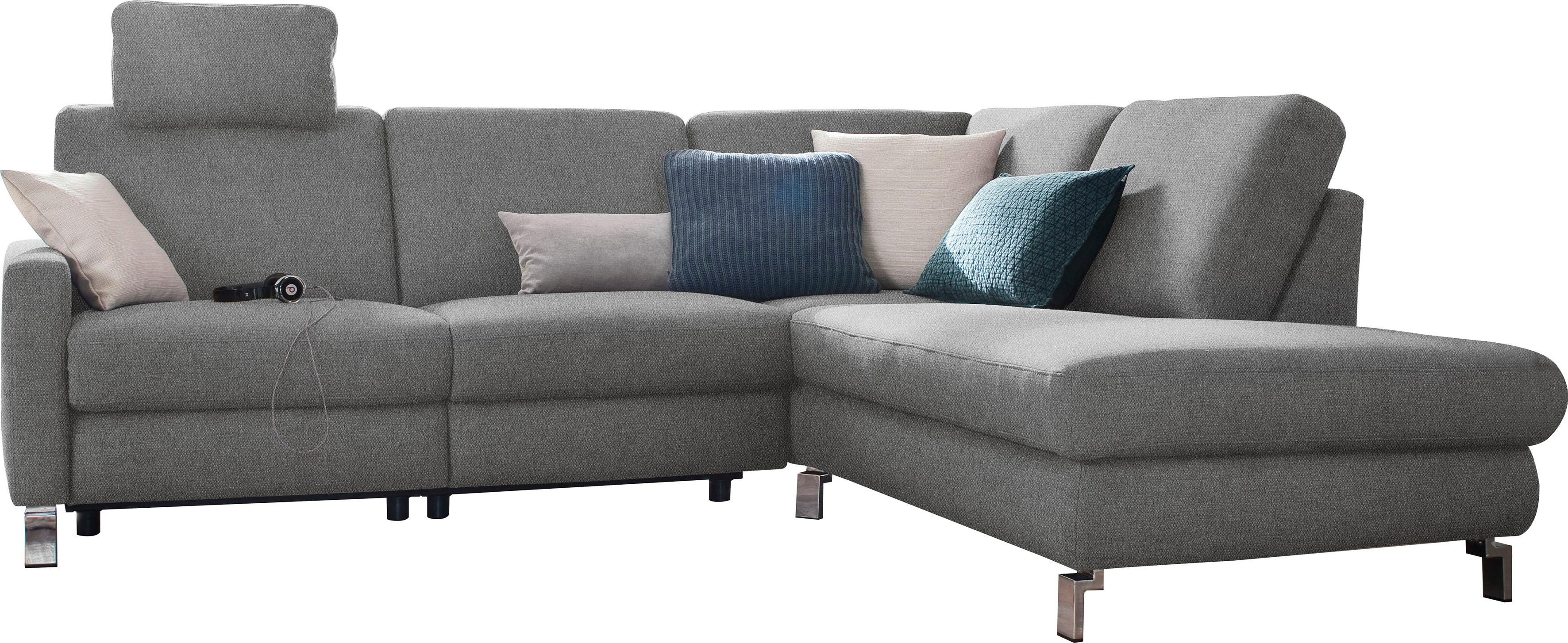 3C Candy Ecksofa "Mainau modern und elegant, mit gutem Sitzkomfort, L-Form" günstig online kaufen