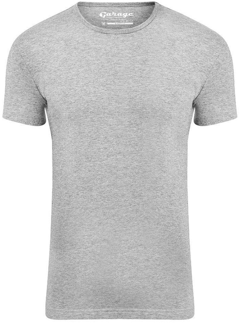 Garage Stretch Basic T-Shirt Grau Rundhals - Größe M günstig online kaufen