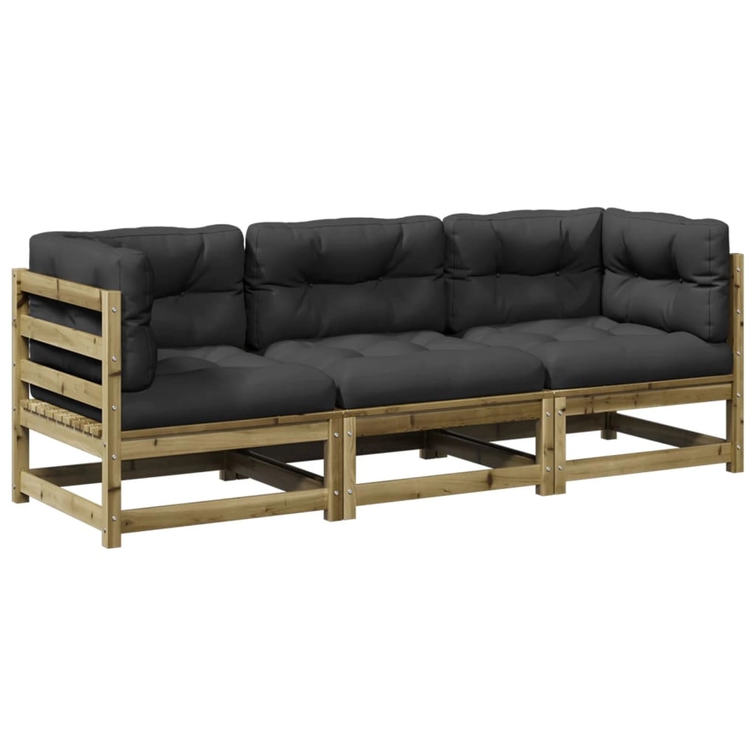 vidaXL 3-Tlg Garten-Sofagarnitur mit Kissen Kiefernholz Imprägniert 3299271 günstig online kaufen