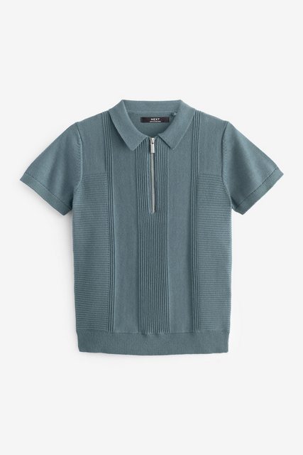 Next Polokragenpullover Strukturiertes Poloshirt mit Reißverschluss (1-tlg) günstig online kaufen