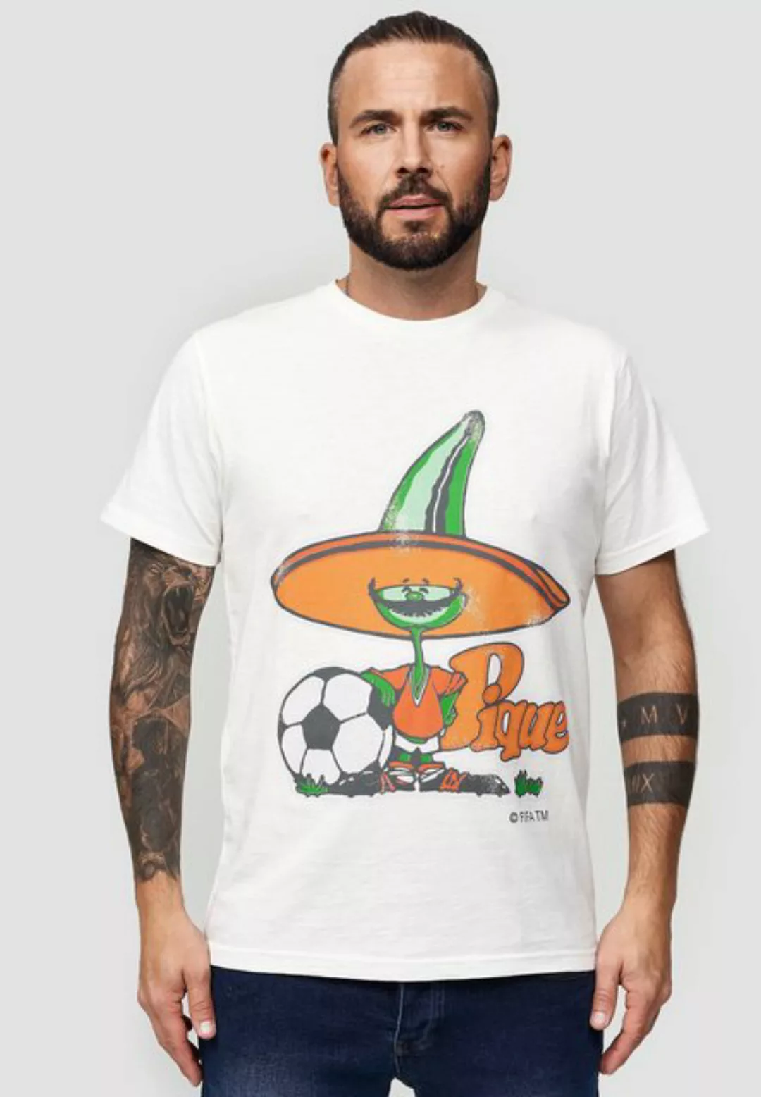Recovered T-Shirt FIFA World Cup 1986 Mascot GOTS zertifizierte Bio-Baumwol günstig online kaufen