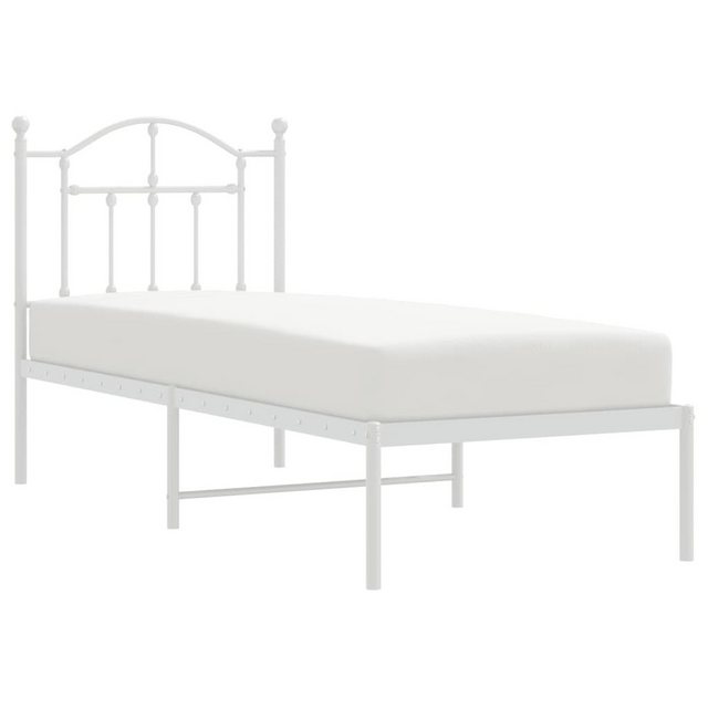 furnicato Bettgestell Metallbett ohne Matratze mit Kopfteil Weiß 75x190 cm günstig online kaufen