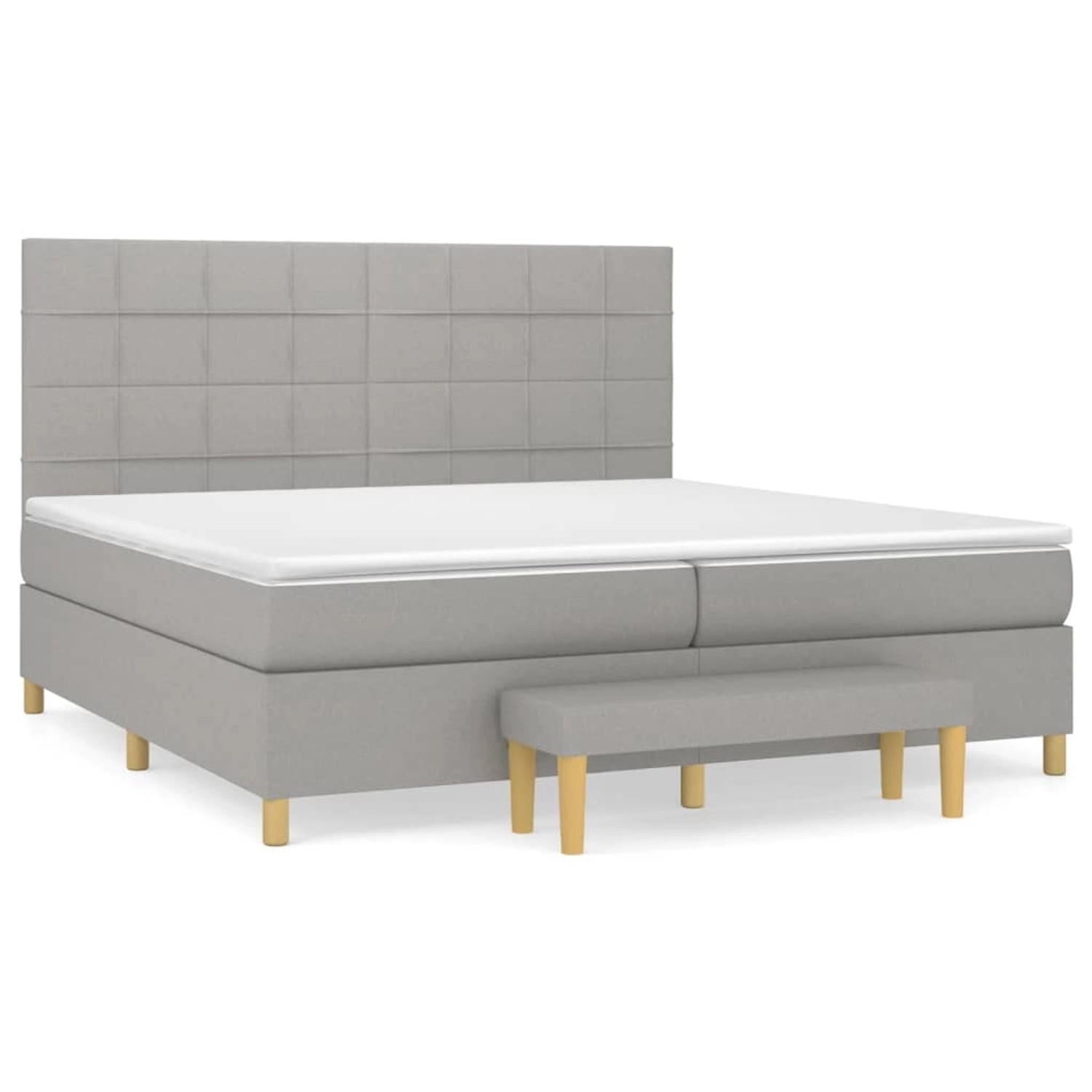 vidaXL Boxspringbett Boxspringbett mit Matratze Schwarz 200x200 cm Stoff Be günstig online kaufen