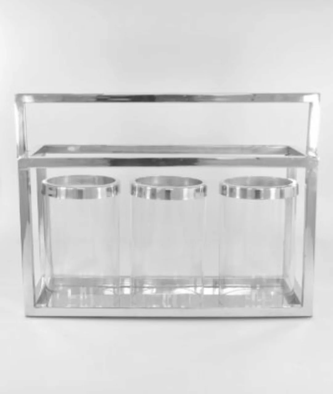 HTI-Living Laterne mit 3 Gläsern Chrom transparent günstig online kaufen