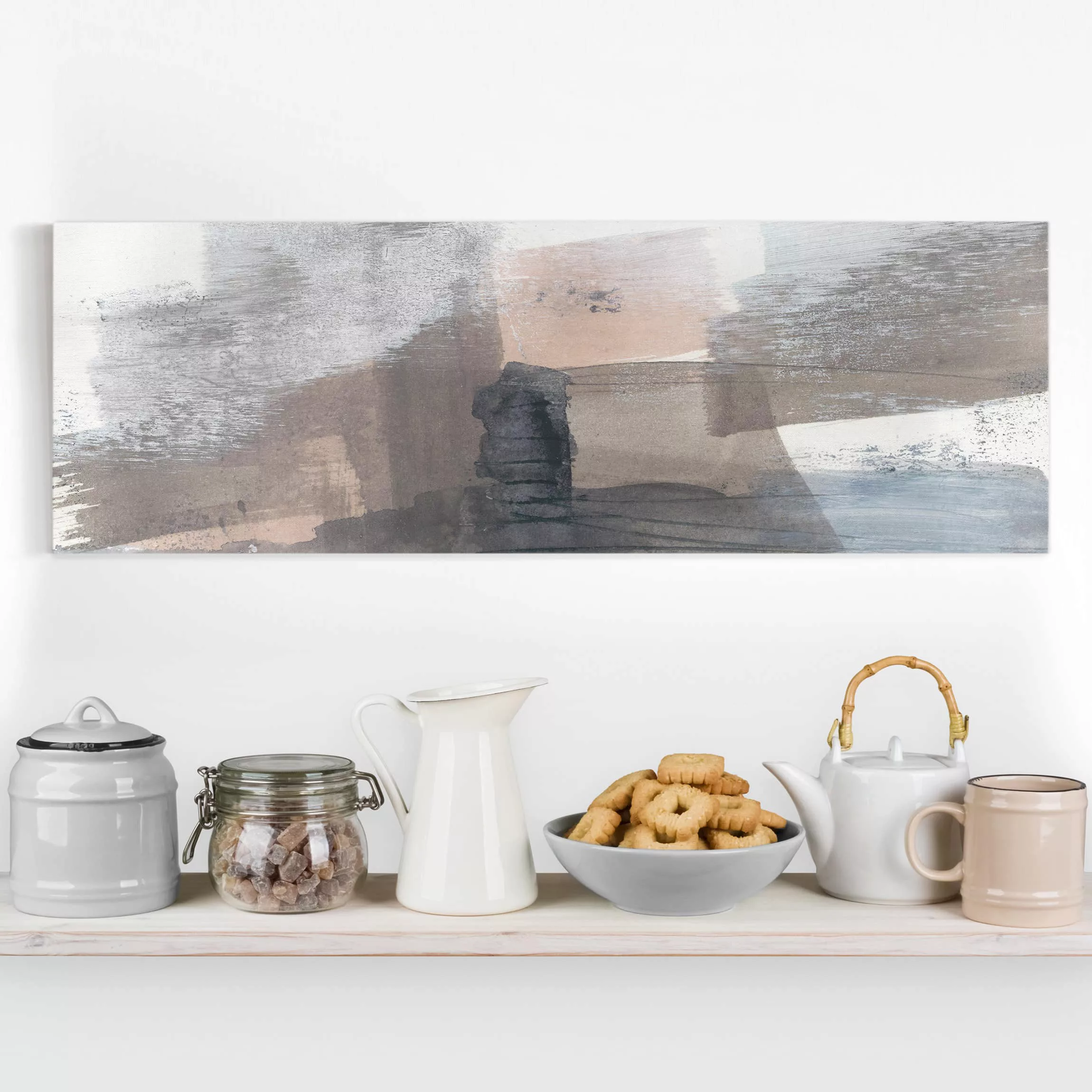 Leinwandbild Abstrakt - Panorama Schattierungen in Sepia I günstig online kaufen