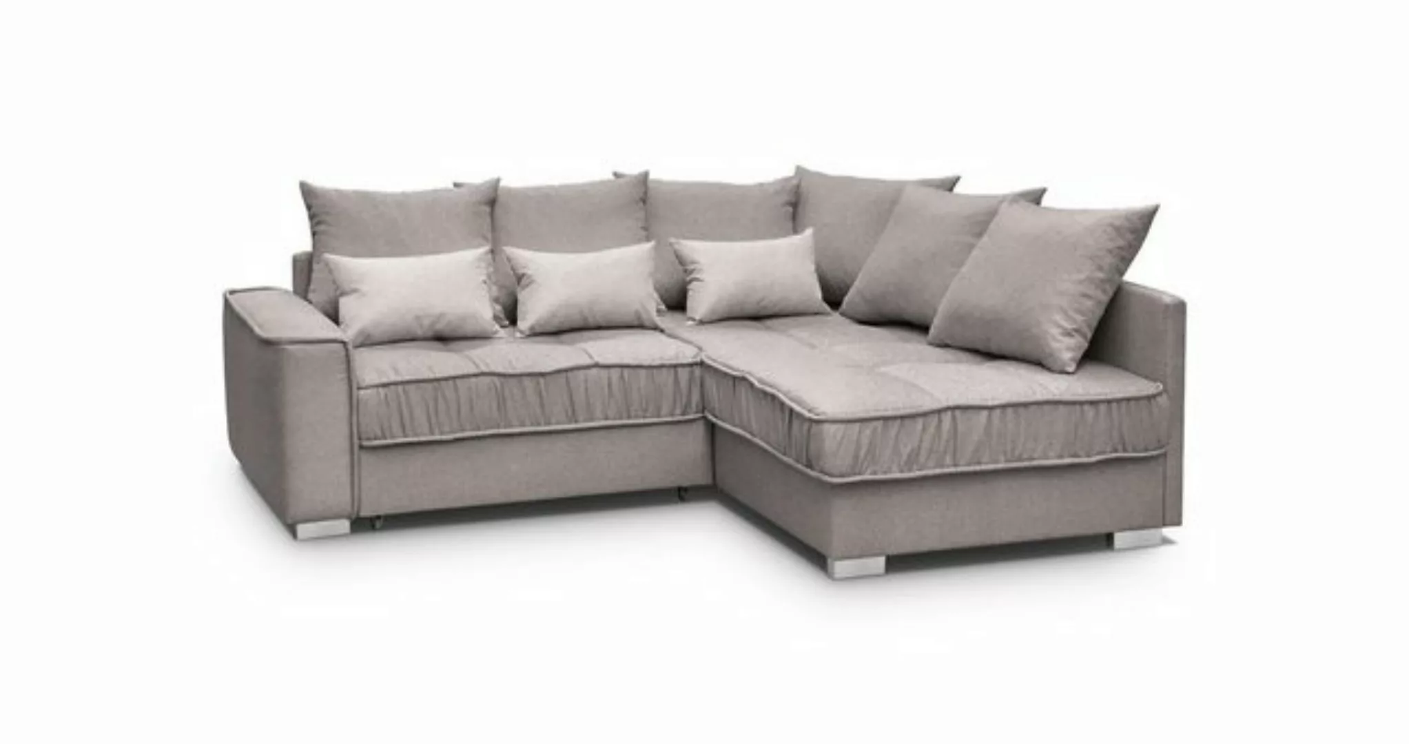 Beautysofa Polsterecke Modern Eckcouch Couch Ralf mit Bettkasten und Schlaf günstig online kaufen
