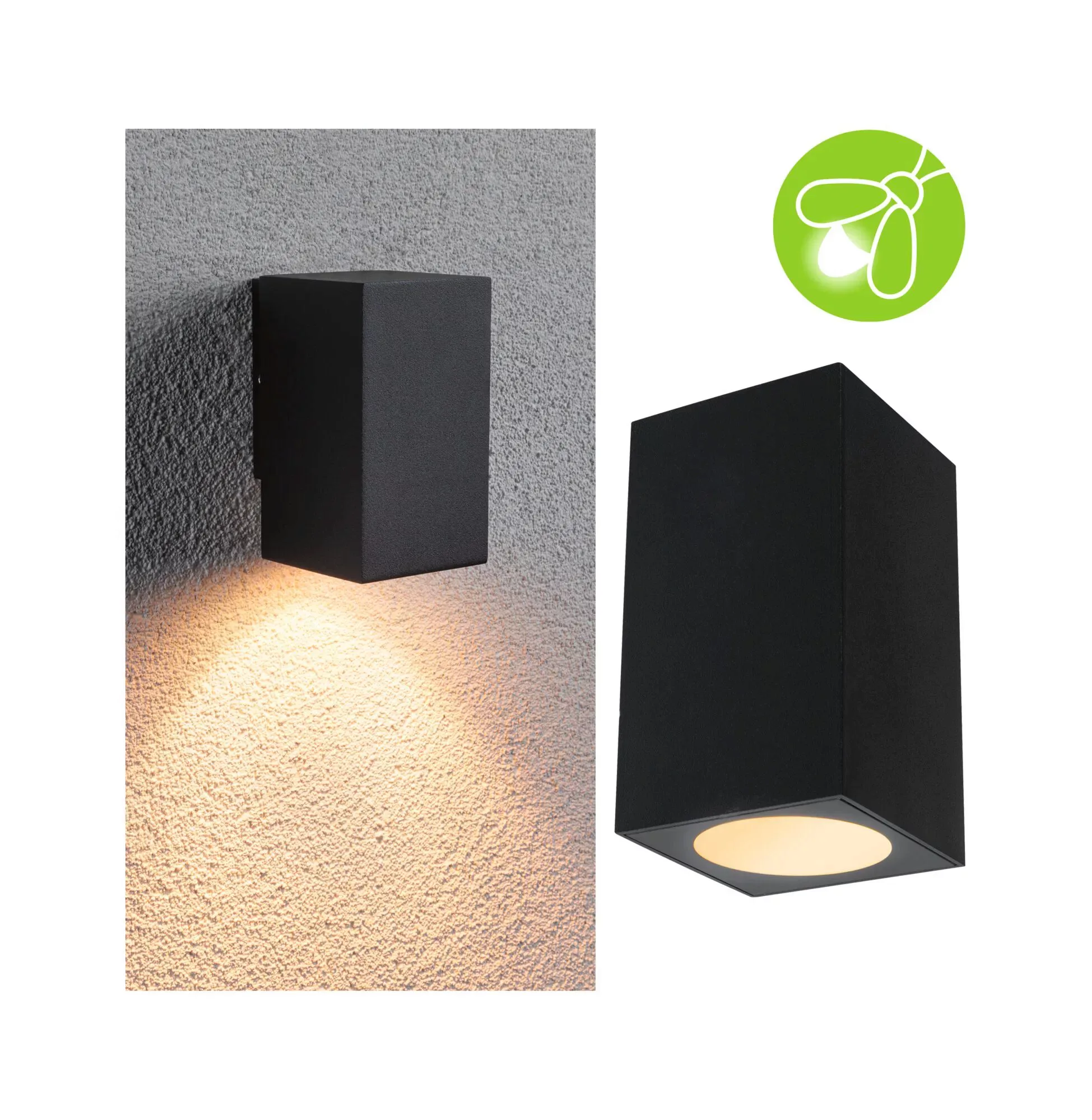 Paulmann "LED Wandleuchte Flame insektenfreundlich IP44 eckig 58x103mm 2200 günstig online kaufen