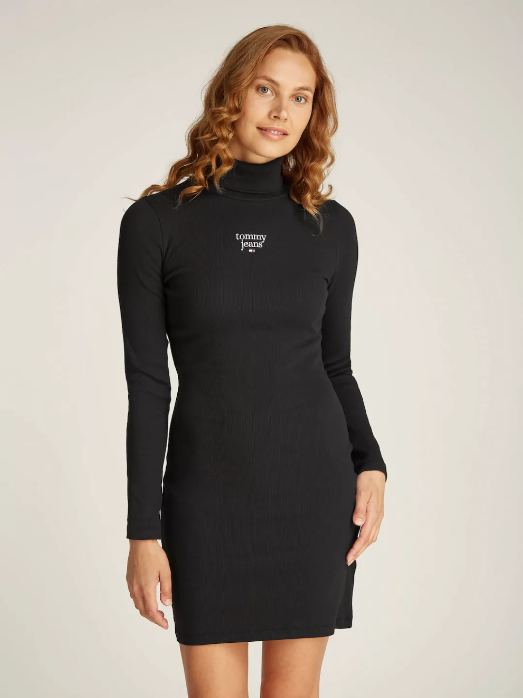 Tommy Jeans Jerseykleid TJW ESSENTIAL TURTLENECK BODYCON mit gerippter Stru günstig online kaufen