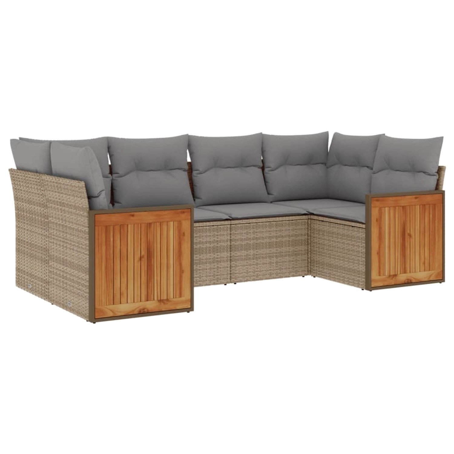 vidaXL 6-Tlg Garten-Sofagarnitur mit Kissen Beige Poly Rattan 3227942 günstig online kaufen