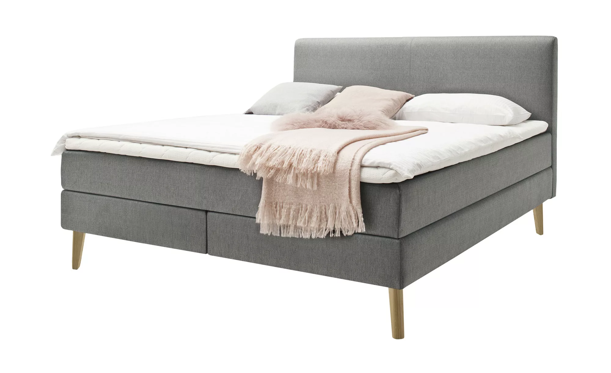 Boxspringbett  Oxfordshire ¦ grau ¦ Maße (cm): B: 163 H: 114 T: 213 Betten günstig online kaufen