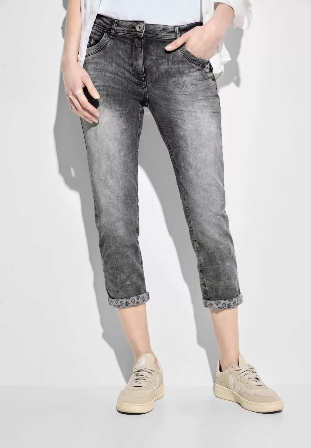 Cecil Boyfriend-Jeans mit grauer Waschung günstig online kaufen