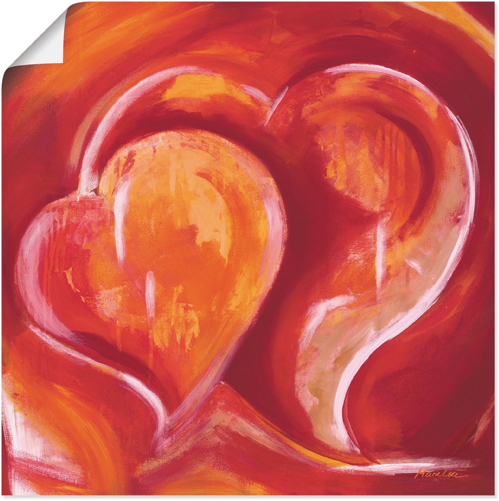 Artland Wandbild "Abstrakte Herzen - Rot", Herzbilder, (1 St.), als Leinwan günstig online kaufen