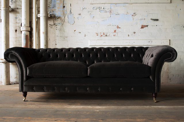 Xlmoebel Sofa Luxuriöses Ledersofa im Chesterfield-Design, neuwertige Couch günstig online kaufen