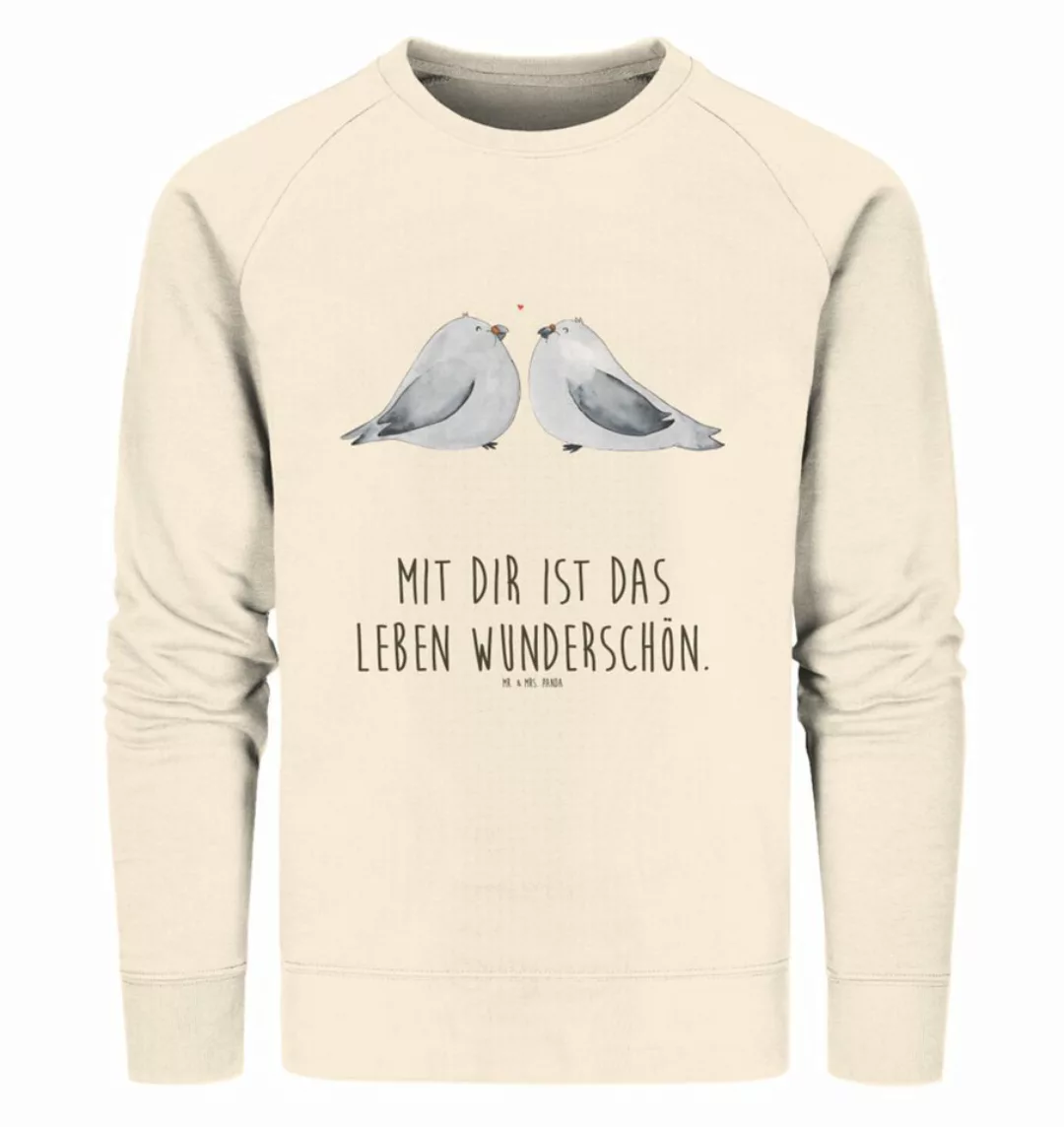 Mr. & Mrs. Panda Longpullover Größe M Turteltauben Liebe - Natural Raw - Ge günstig online kaufen