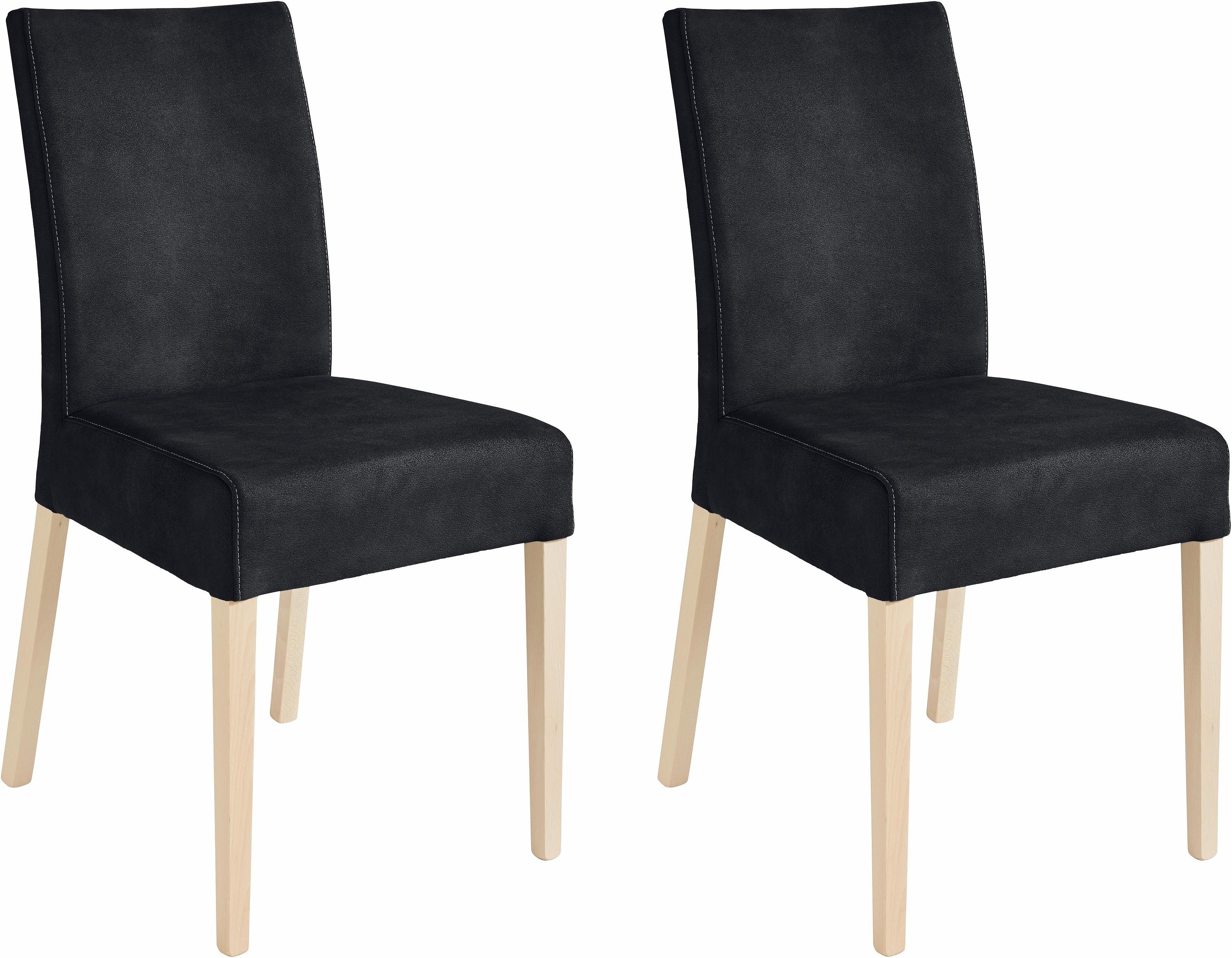 Home affaire 4-Fußstuhl "Umag", (Set), 2 St., Luxus-Microfaser, Sitz und Rü günstig online kaufen