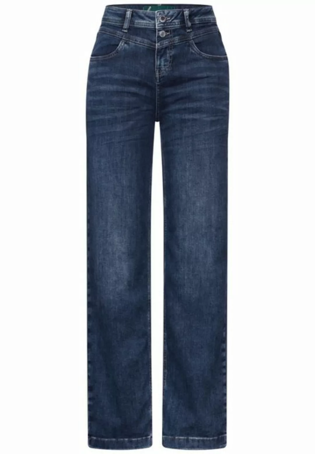 STREET ONE Regular-fit-Jeans QR Wide Leg,casualfit,hw,widel, mid blue wash günstig online kaufen