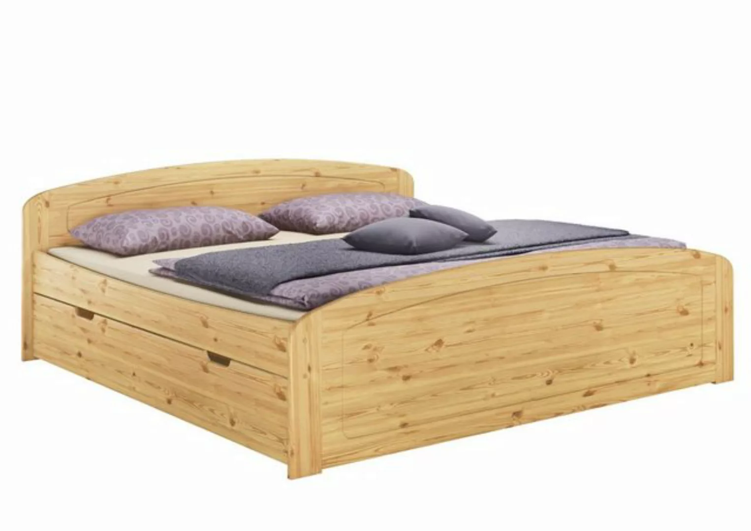 ERST-HOLZ Bett Doppelbett 200x200 Kiefer mit 2 Federholzrahmen u. 2 Matratz günstig online kaufen