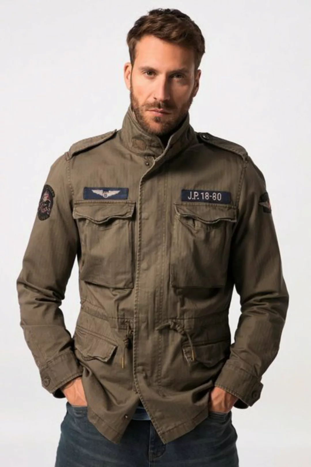 JP1880 Funktionsjacke Fieldjacket Baumwolljacke Badges Vintage Look günstig online kaufen