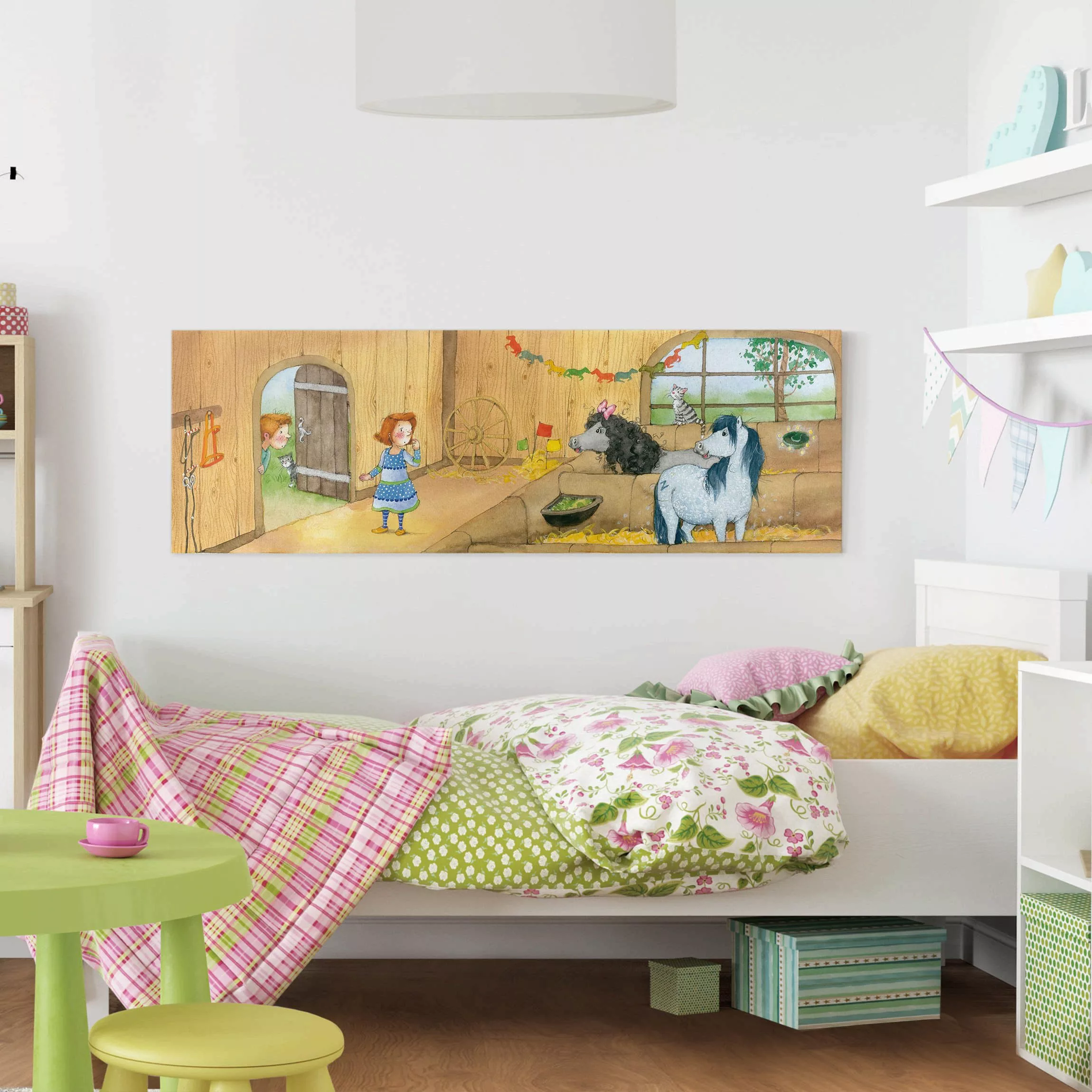 Leinwandbild Kinderzimmer - Panorama Zauberpony Geschichten - Gretas neue F günstig online kaufen