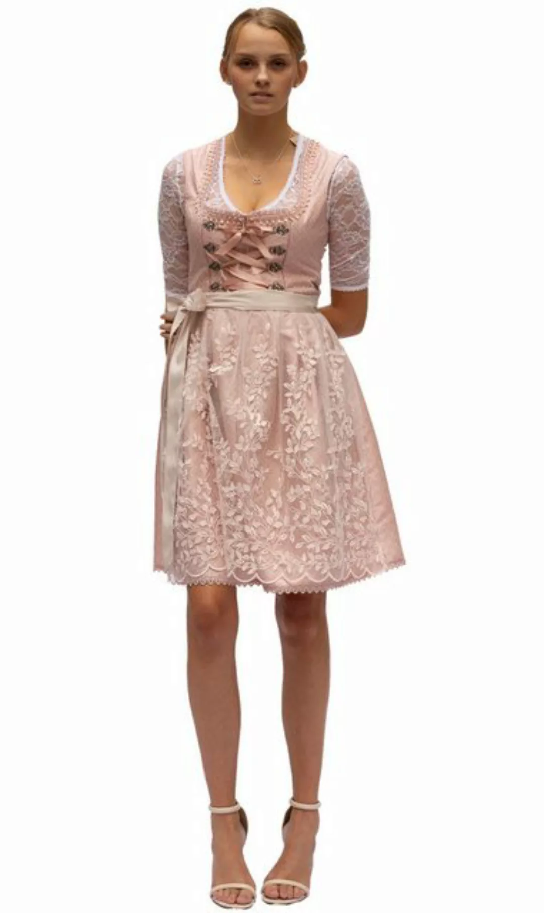 Entari Dirndl Horen 2tlg.Trachtenkleid Rosa geblümt 545GT günstig online kaufen