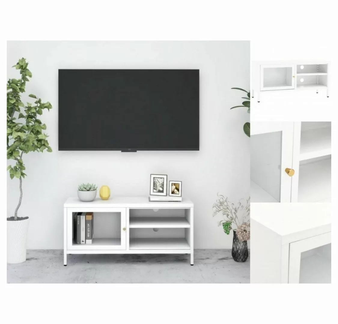 vidaXL TV-Schrank TV-Schrank Weiß 90x30x44 cm Stahl und Glas Lowboard günstig online kaufen