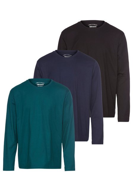 Man's World Langarmshirt neue Farbe ! (3er-Pack) Langarm, unifarben, aus Ba günstig online kaufen