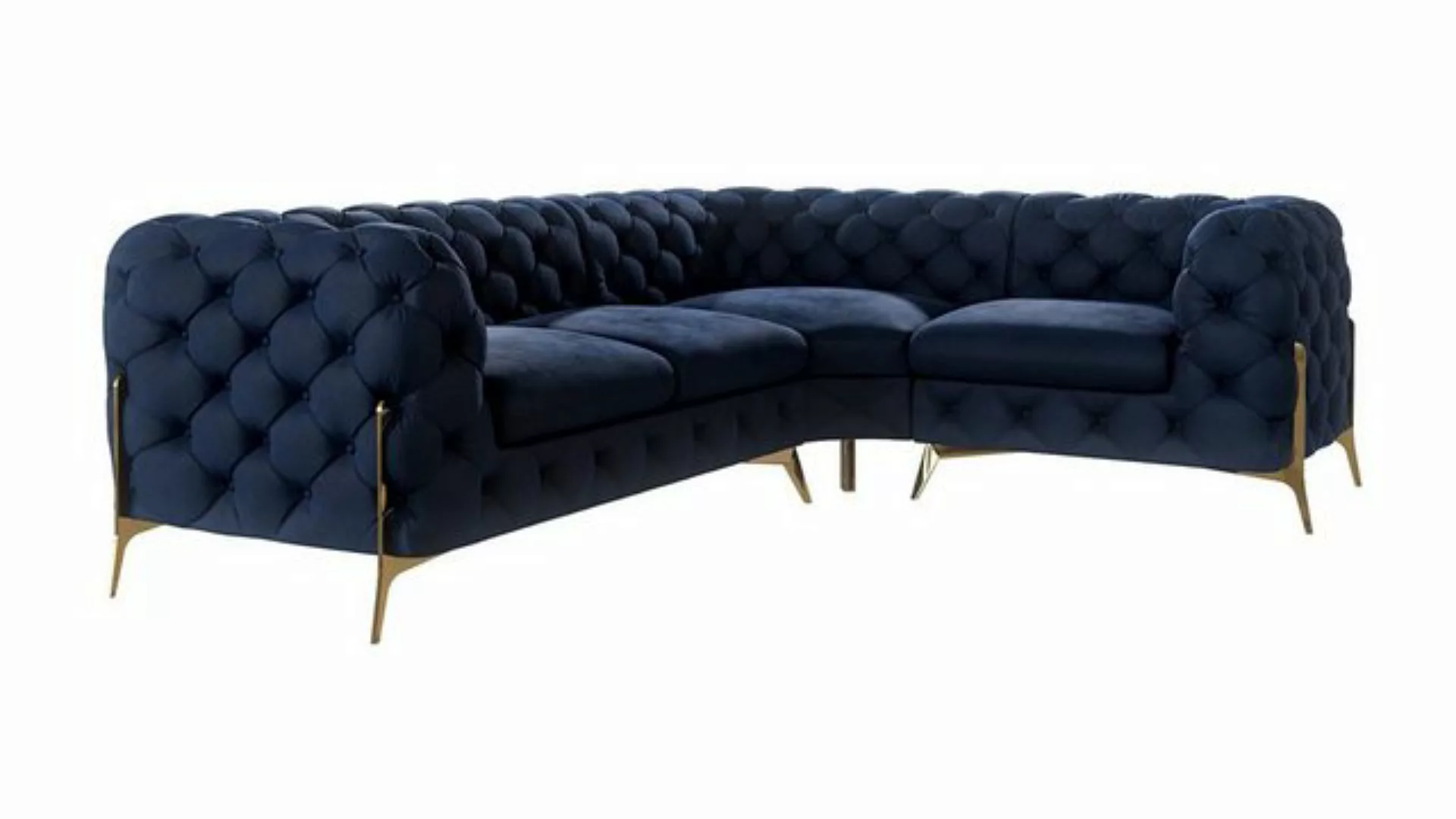 S-Style Möbel Ecksofa Chesterfield Ashley mit Goldene Metall Füßen, Die Eck günstig online kaufen