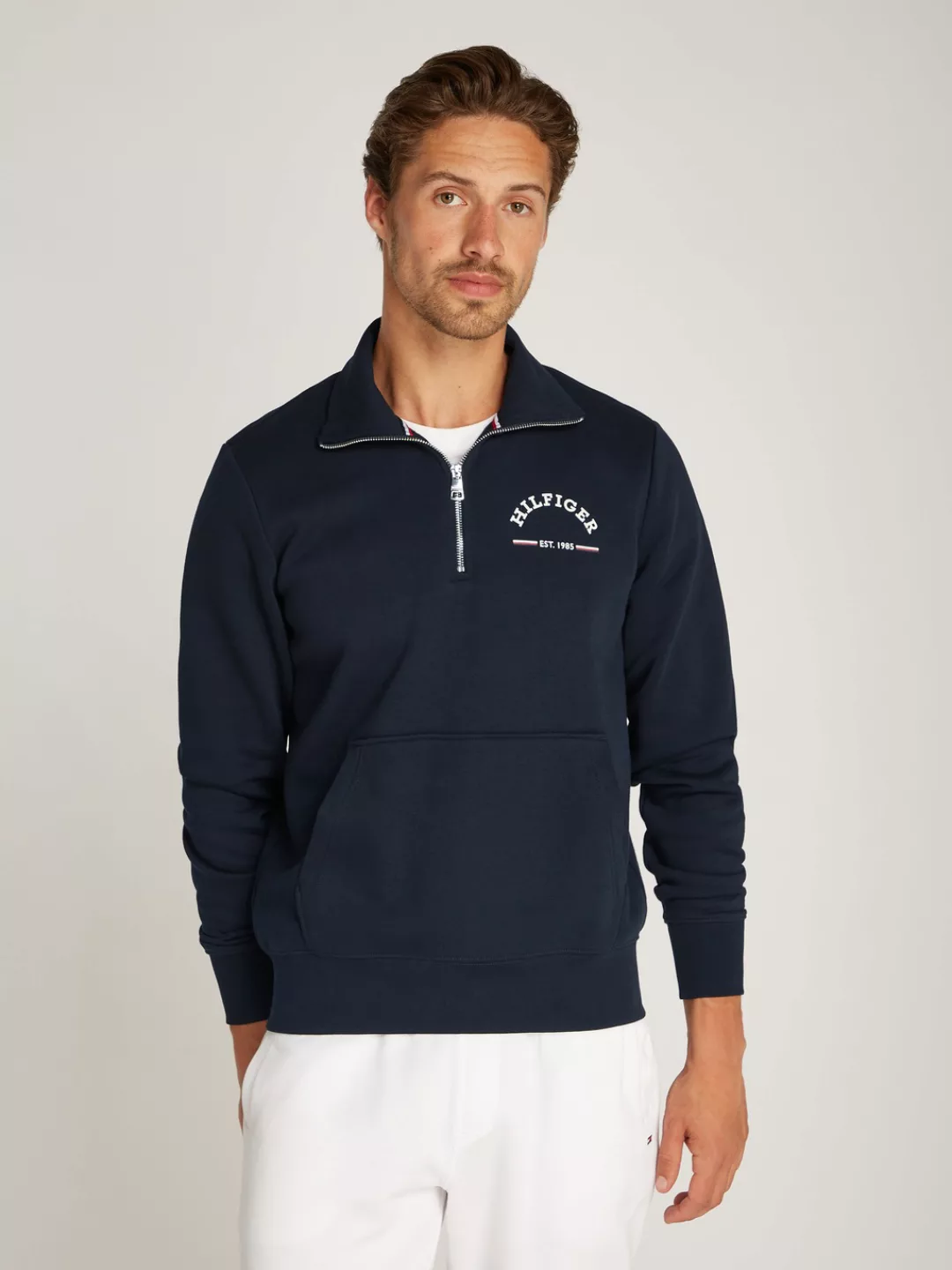 Tommy Hilfiger Sweatshirt ROUNDALL STAND COLLAR ZIP mit Stehkragen und Reiß günstig online kaufen