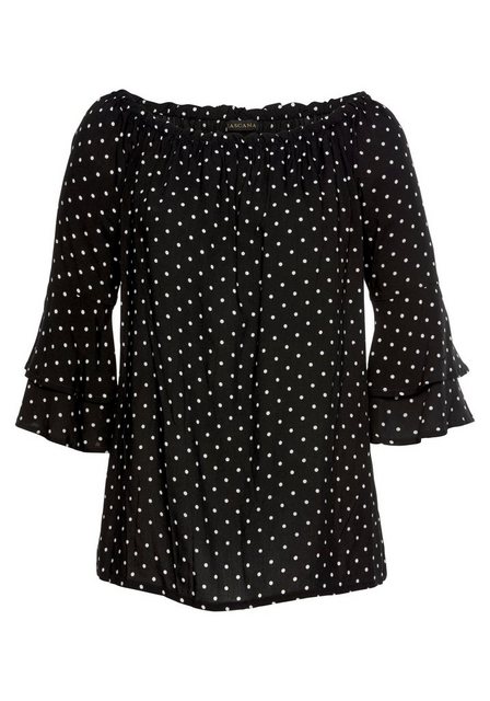 LASCANA Carmenbluse, mit Ethnoprint, Damenbluse, schulterfrei, casual günstig online kaufen