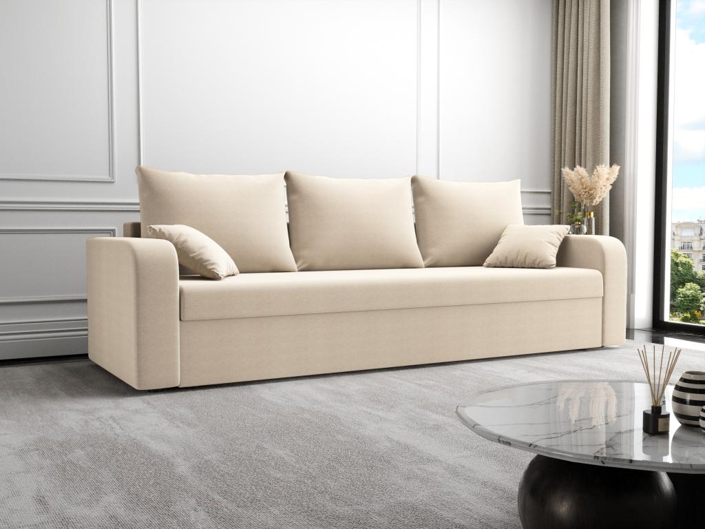 Sofa 3-Sitzer mit Schlaffunktion - Stoff - Beige - ONABIA günstig online kaufen