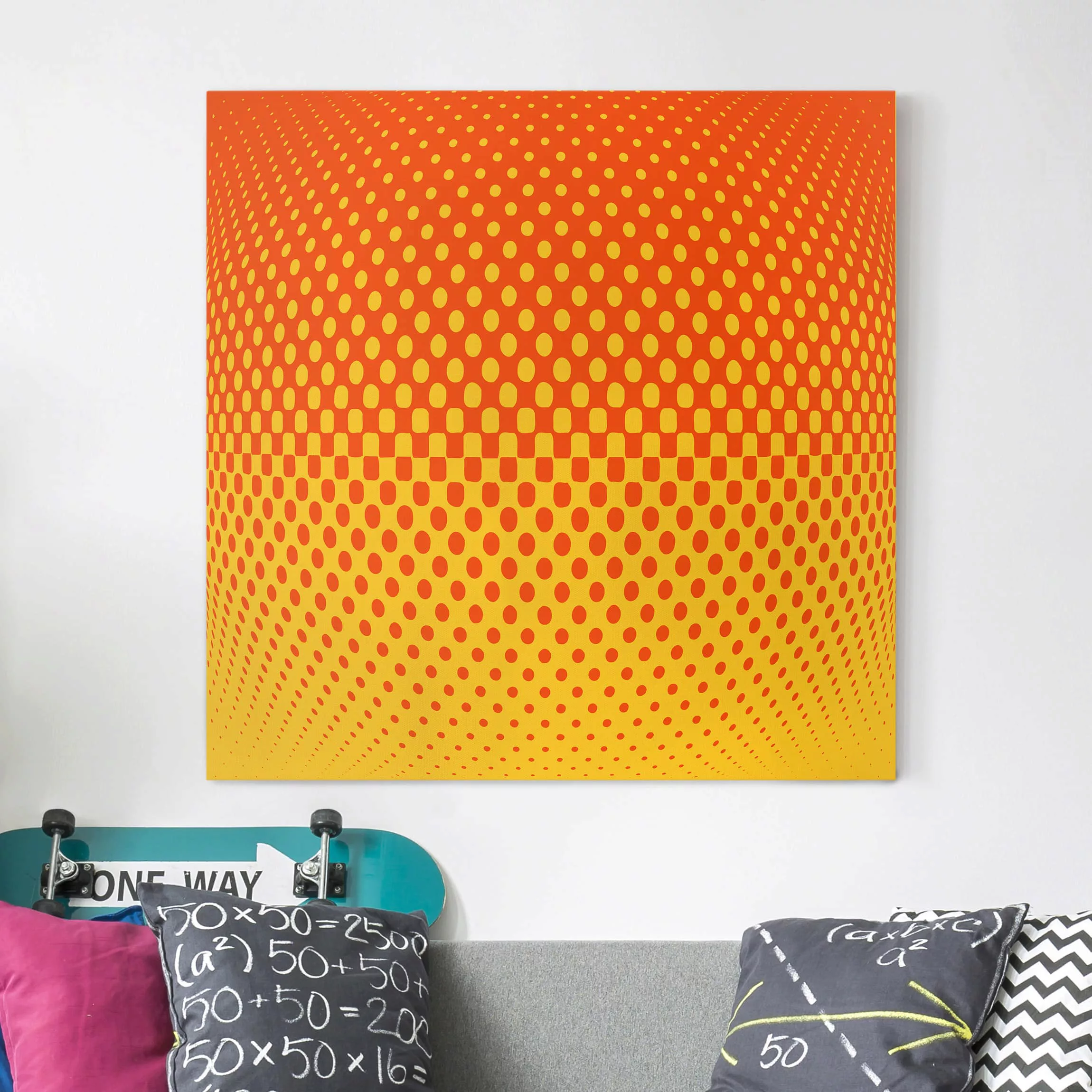 Leinwandbild Muster - Quadrat Retro Disco Kugel günstig online kaufen