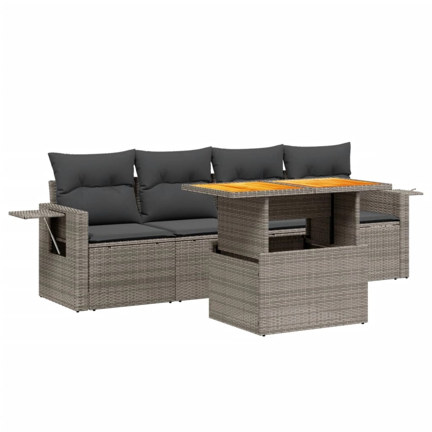 vidaXL 5-tlg Garten-Sofagarnitur mit Kissen Beige Poly Rattan Modell 214 günstig online kaufen