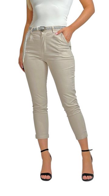 Mississhop Chinohose Damen Hose Baumwolle Hose mit Gürtel M.369 günstig online kaufen