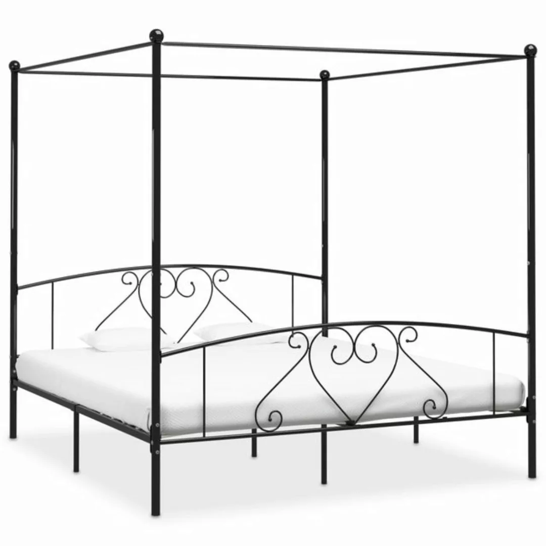 Himmelbett-gestell Schwarz Metall 200 X 200 Cm günstig online kaufen