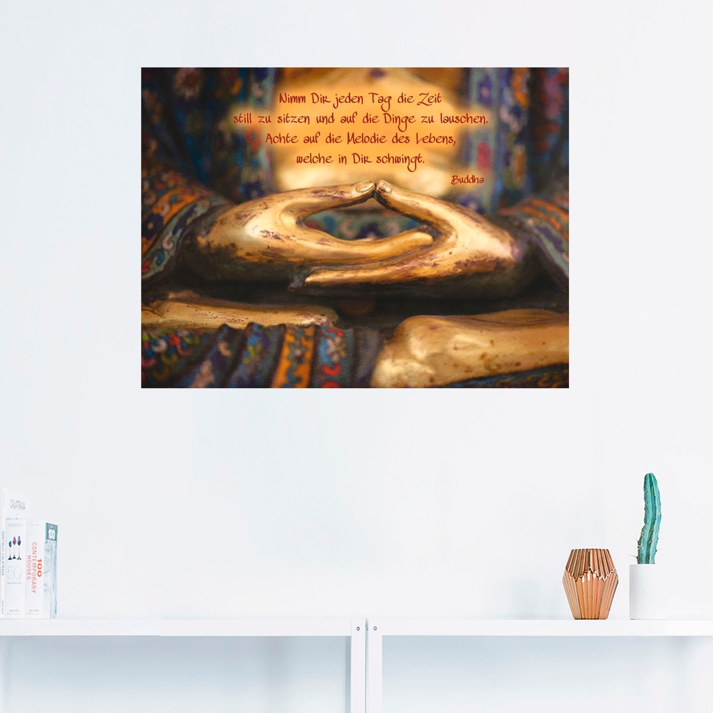 Artland Wandbild "Weisheit", Religion, (1 St.), als Leinwandbild, Poster, W günstig online kaufen