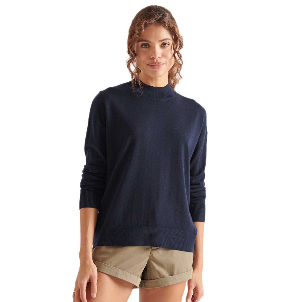 Superdry Merino Stehkragen Sweater L Eclipse Navy günstig online kaufen