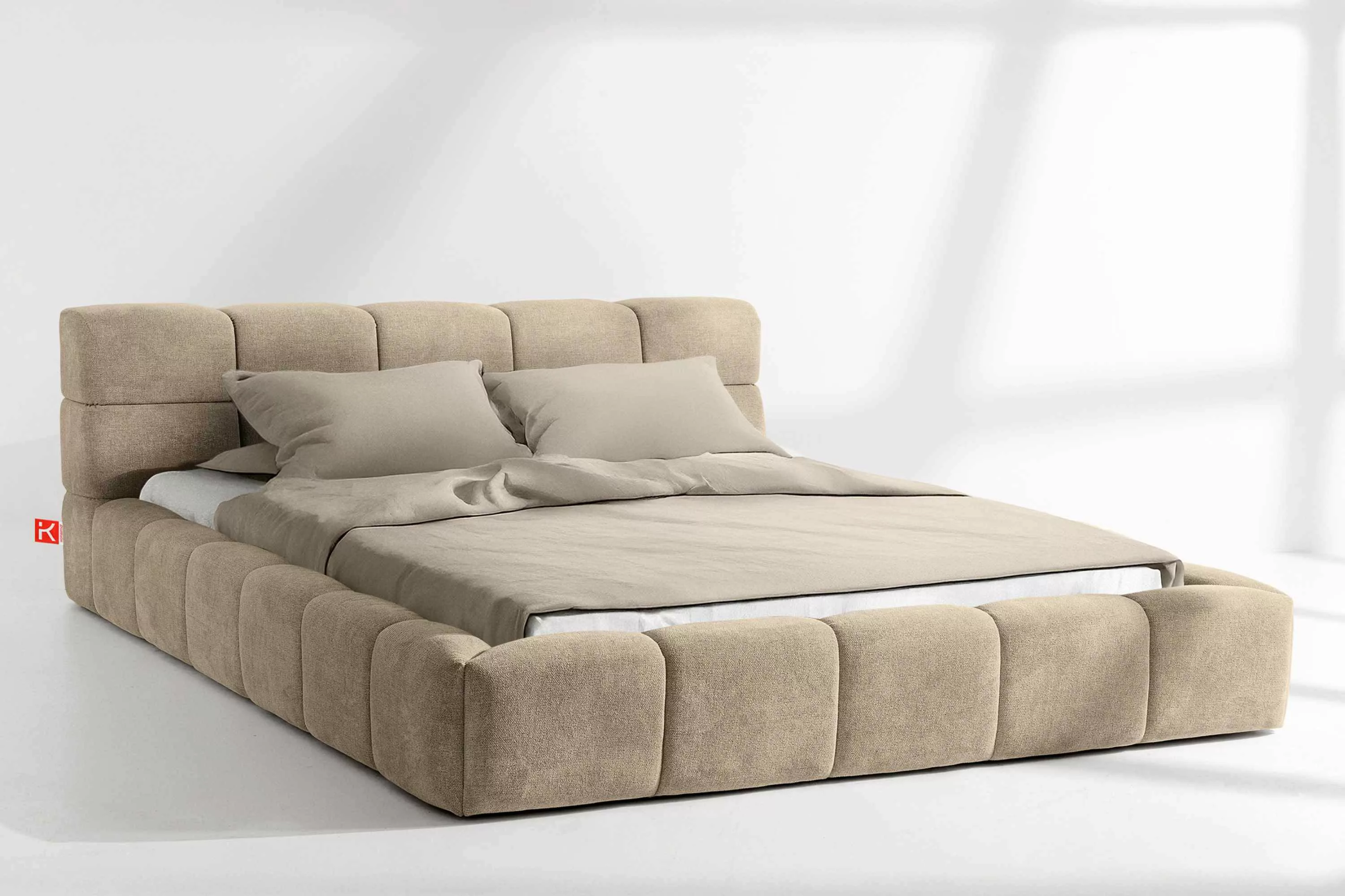 KONSIMO® Polsterbett Doppelbett AERI mit Stauraum, günstig online kaufen