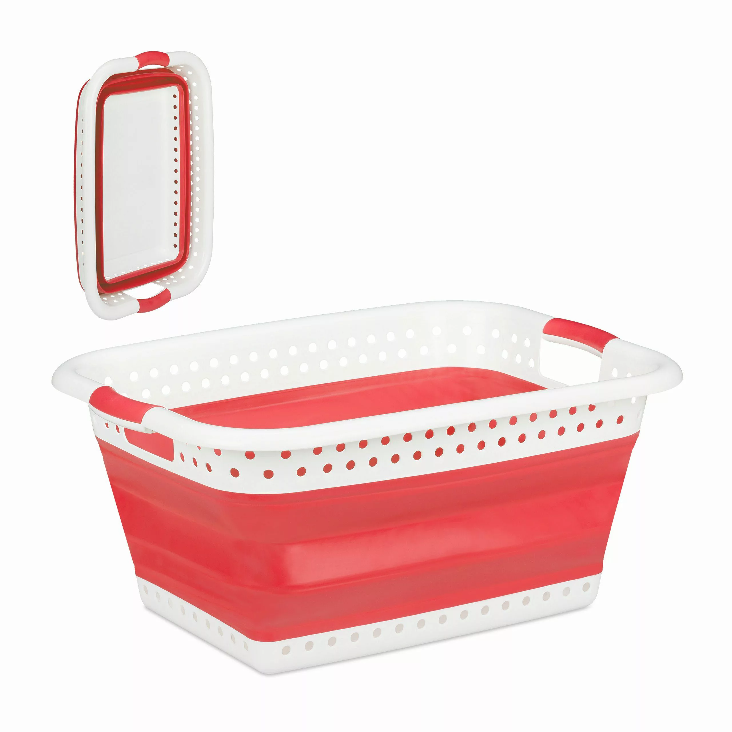 relaxdays Wäschekorb Faltbarer Wäschekorb, Rot günstig online kaufen