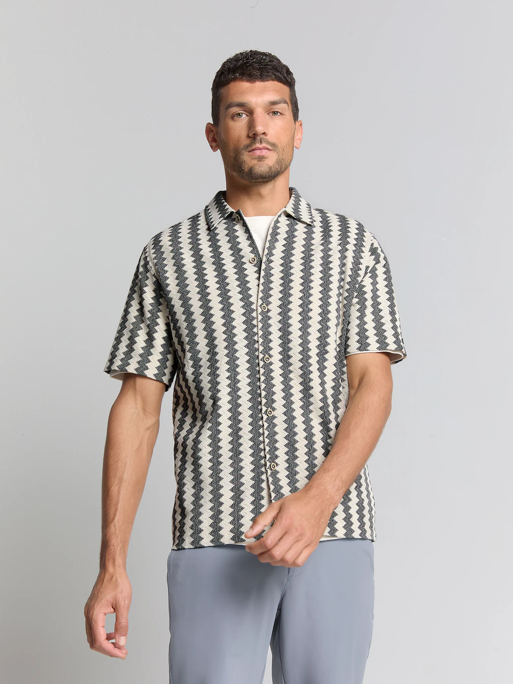 NO EXCESS Langarmhemd "No Excess Jacquard-Hemd" günstig online kaufen