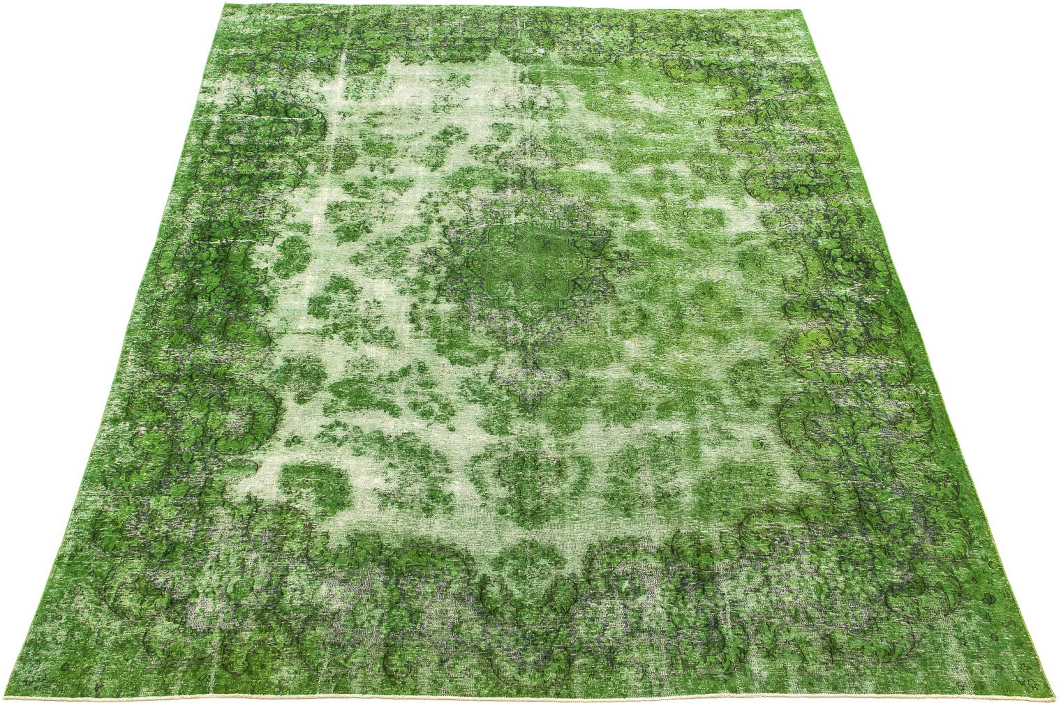 morgenland Teppich »Vintage - 392 x 294 cm - grün«, rechteckig, Wohnzimmer, günstig online kaufen