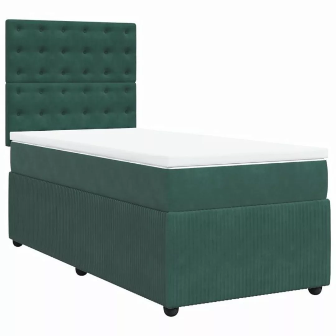 vidaXL Bett Boxspringbett mit Matratze Dunkelgrün 80x200 cm Samt günstig online kaufen