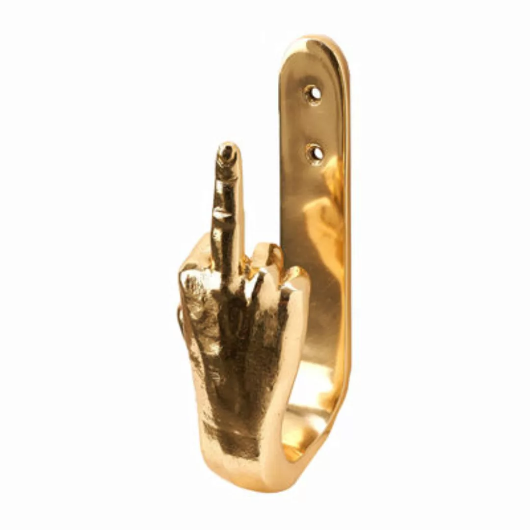 Wandhaken F-you gold metall / Metall - Pols Potten - Metall günstig online kaufen