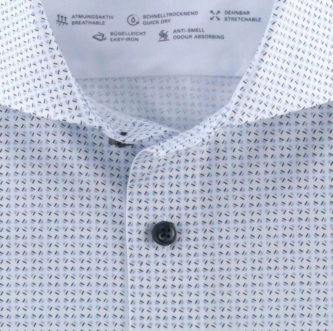 OLYMP Luxor Hemd Figuren Hellblau - Größe 40 günstig online kaufen