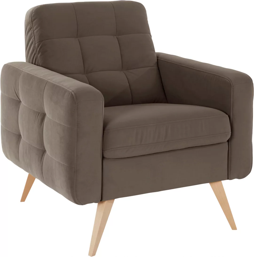 exxpo - sofa fashion Sessel "Nappa, Loungesessel, aktuelle Rückensteppung, günstig online kaufen