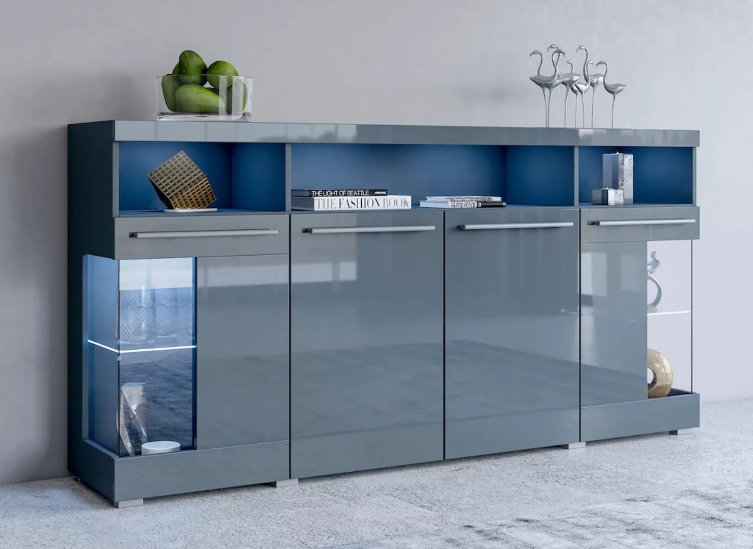 INOSIGN Sideboard "India,Breite 182cm, stilvolle Kommode mit Glastüren", Ko günstig online kaufen