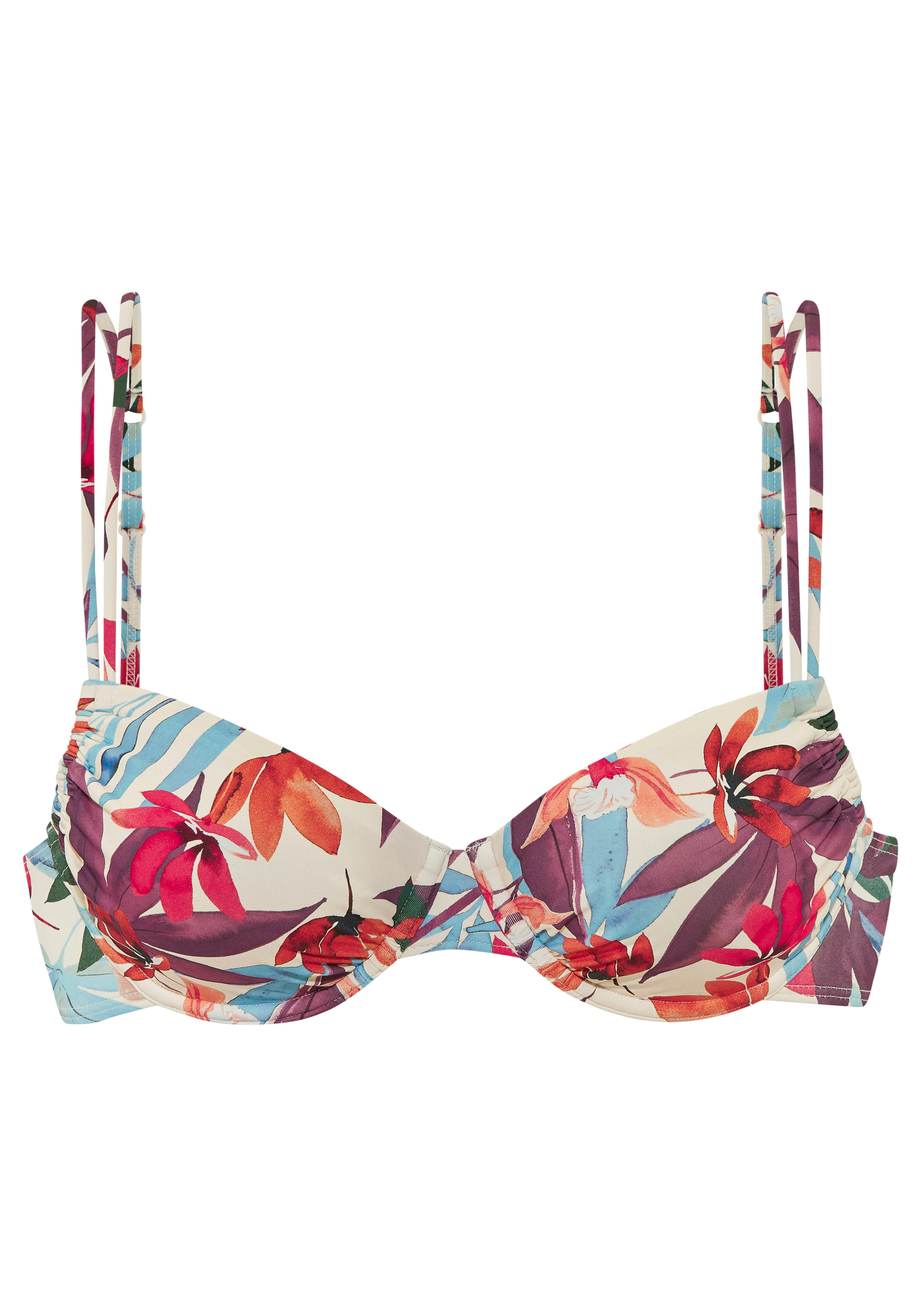 LASCANA Bügel-Bikini-Top "Imani", mit sommerlichem Blätterprint günstig online kaufen